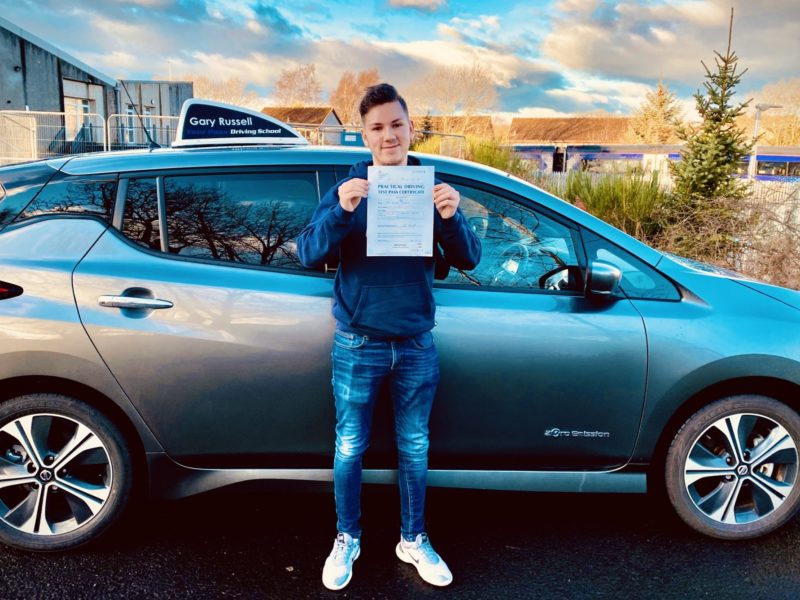 Kevin passed his test in Dunfermline Driving Test Centre.